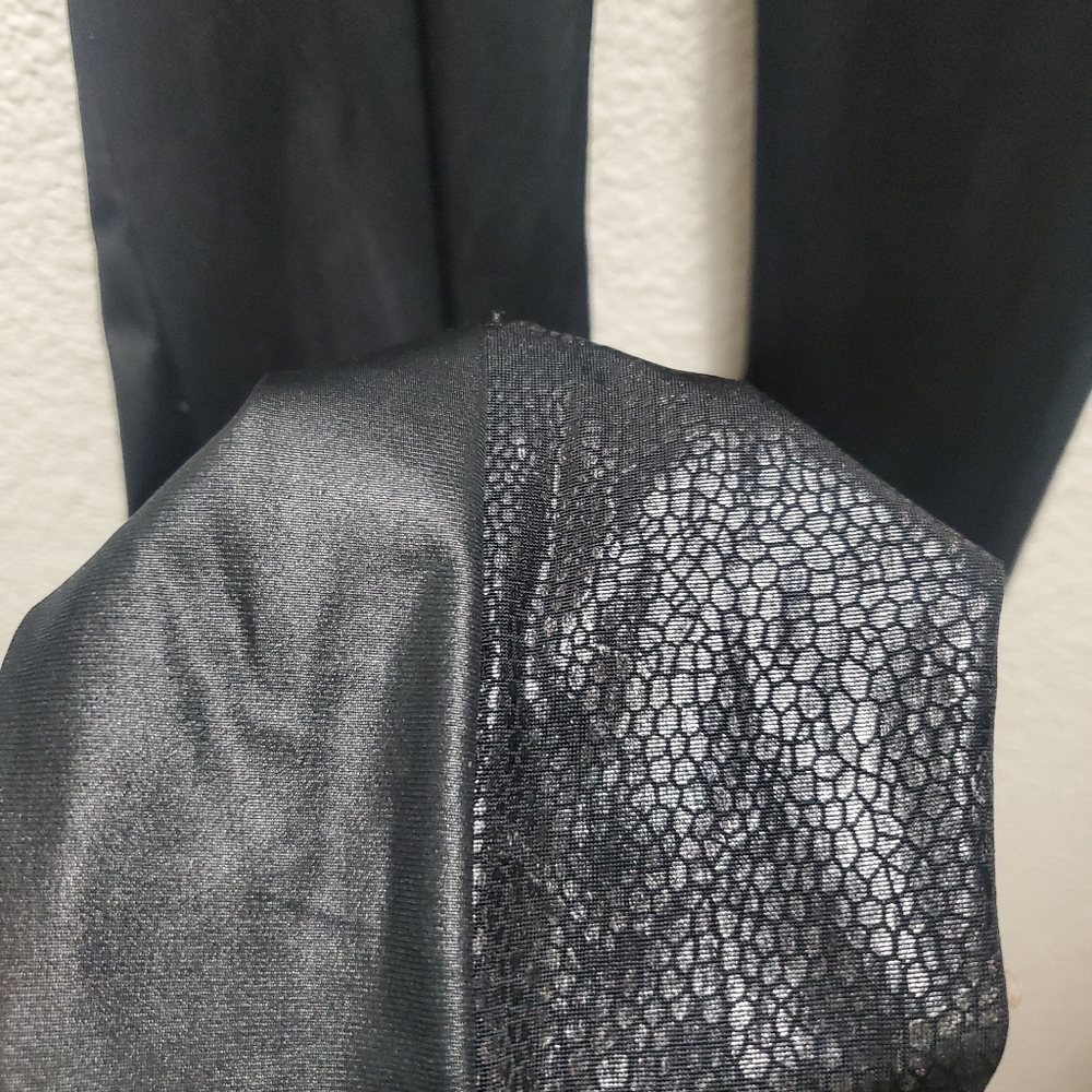 Black Leggings Faux Leather & Snakeskin